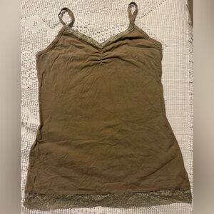 BKE Olive Lace-Trim Camisole